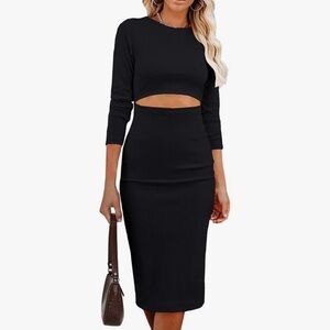 Black Cutout Midi Dress